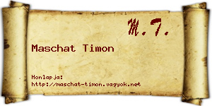 Maschat Timon névjegykártya